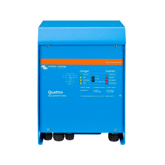 VICTRON QUATTRO INVERTER CHARGER 12/3000/120A - 50A TRANSFER SWITCH