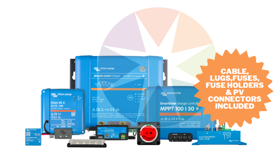 VICTRON 50A 3 WAY BATTERY CHARGING / MONITORING - RV'S CARAVANS 4WD SOLAR KIT