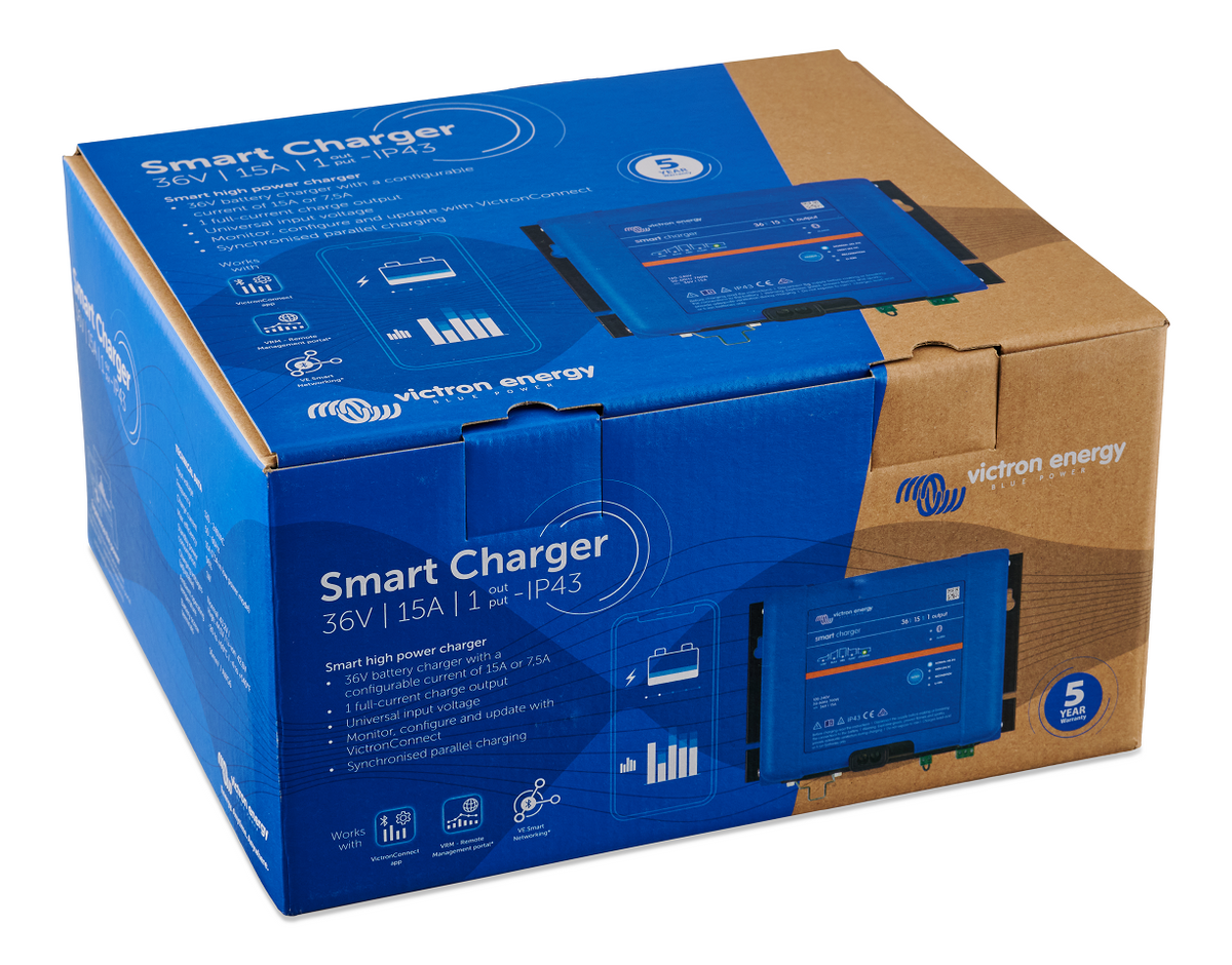 VICTRON PHOENIX SMART IP43 36/15 (1) OUTPUT CHARGER 120-240V *INCLUDES MAINS CORD AU/NZ
