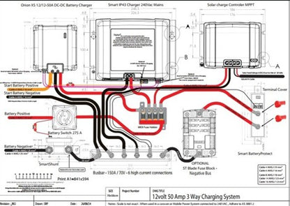 VICTRON 50A 3 WAY BATTERY CHARGING / MONITORING - RV'S CARAVANS 4WD SOLAR KIT