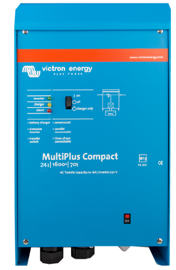 VICTRON MULTIPLUS COMPACT INVERTER/CHARGER 24/1600/40A - 16A TRANSFER SWITCH