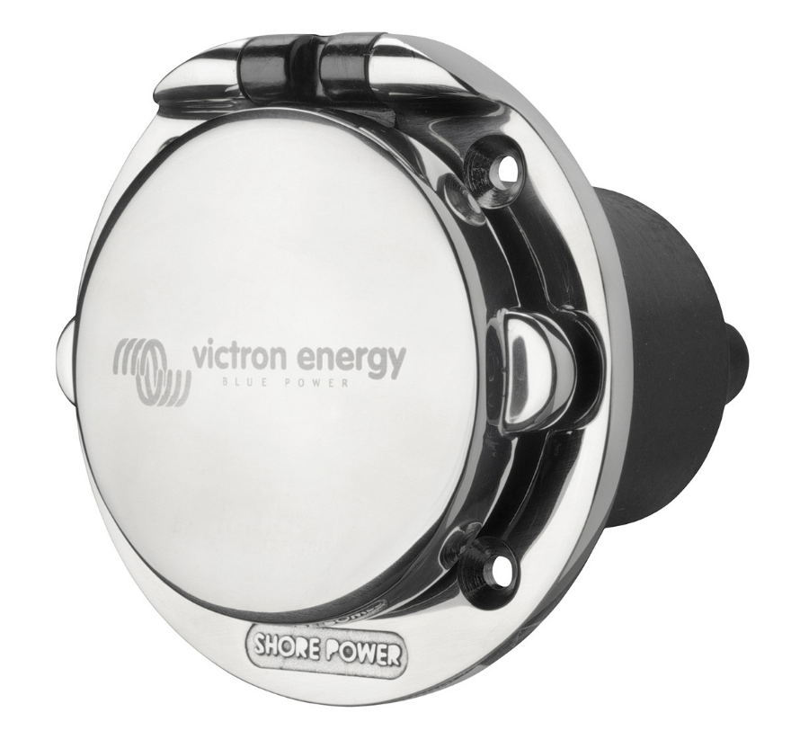 Victron Shore Power Inlet stainless with cover 16A/250Vac (2p/3w)