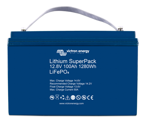 VICTRON ENERGY LITHIUM SUPERPACK 12.8V/100AH (M8) High Current Energy Connections