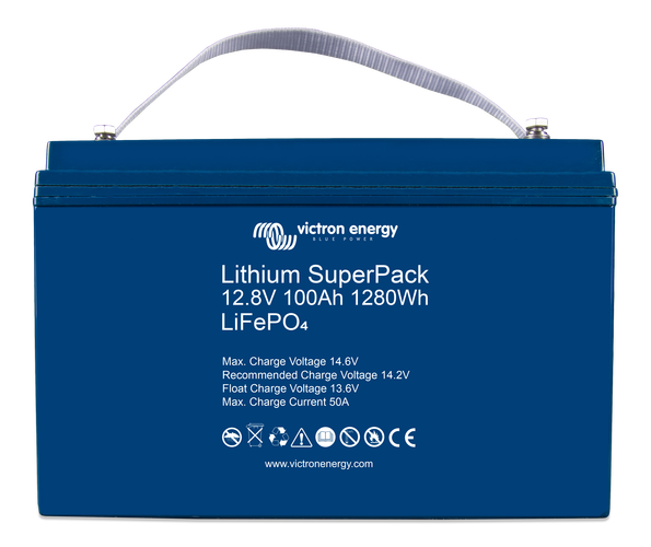 VICTRON ENERGY LITHIUM SUPERPACK 12.8V/100AH (M8) High Current Energy Connections