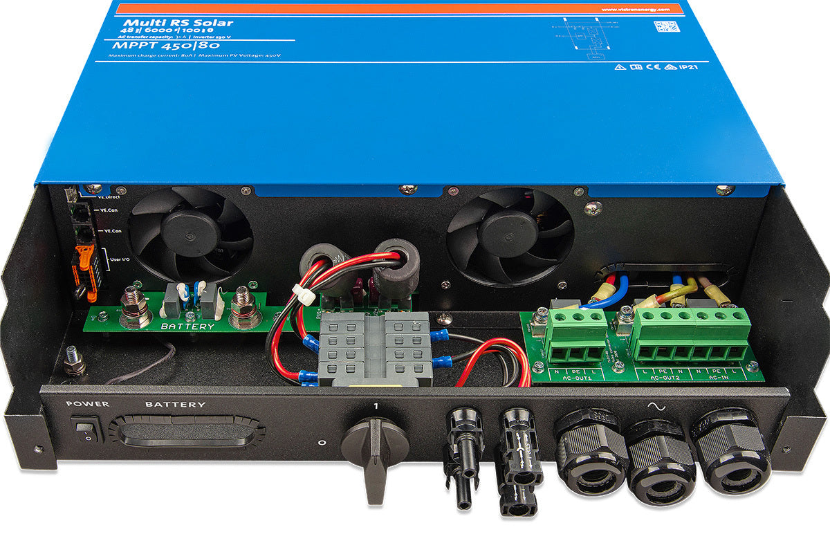 VICTRON MULTI RS SOLAR 48/6000/100-450/80 1 TRACKER HYBRID INVERTER/CHARGER Energy Connections
